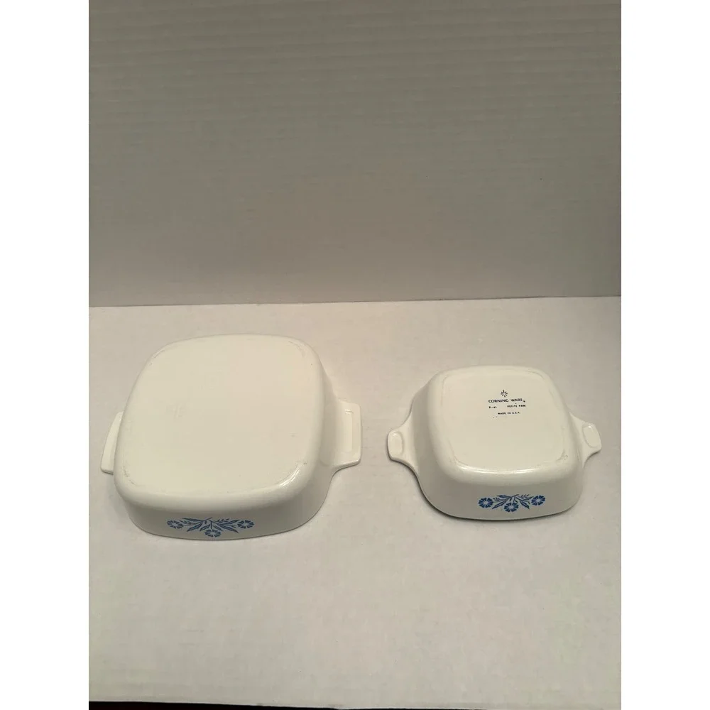 Vintage Corning Ware Cornflower Blue 1 Quart A-1-B and P-41 Petite Pan Set